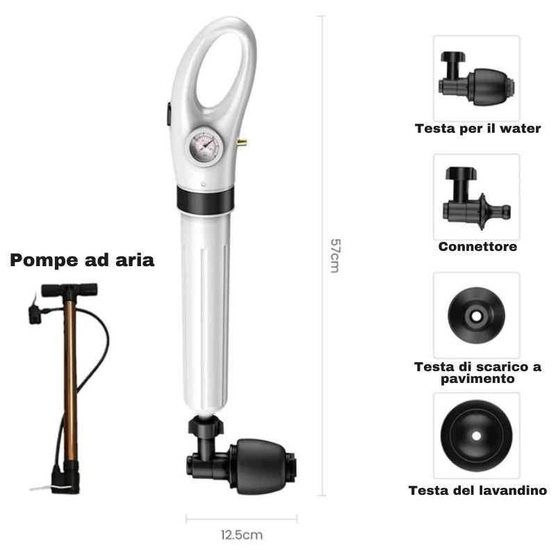 Sturatore per tubature ad aria compressa